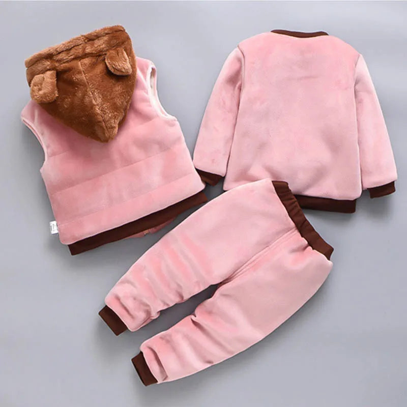 Conjunto de roupas para inverno com 3 peças para bebês