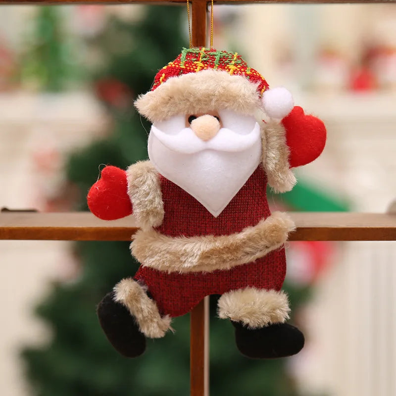 12/1Pcs Enfeites de Bonecos de Pelúcia de Natal Papai Noel Boneco de Neve Árvore de Natal Pingentes Pendurados Casa Natal Ano Novo Decorações de Festa Presentes