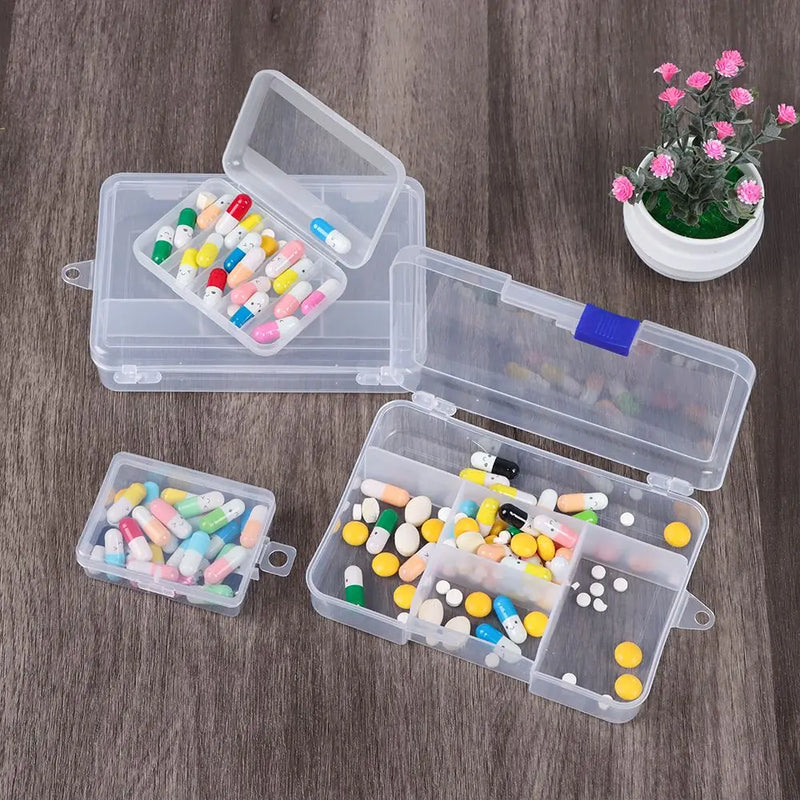 Multi Styles Small Square Clear Plastic Storage Box For Jewelry Diamond Embroidery Craft Bead Pill Home Storage Organization