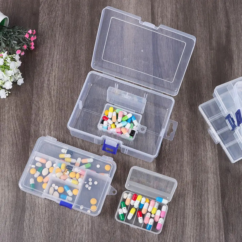 Multi Styles Small Square Clear Plastic Storage Box For Jewelry Diamond Embroidery Craft Bead Pill Home Storage Organization