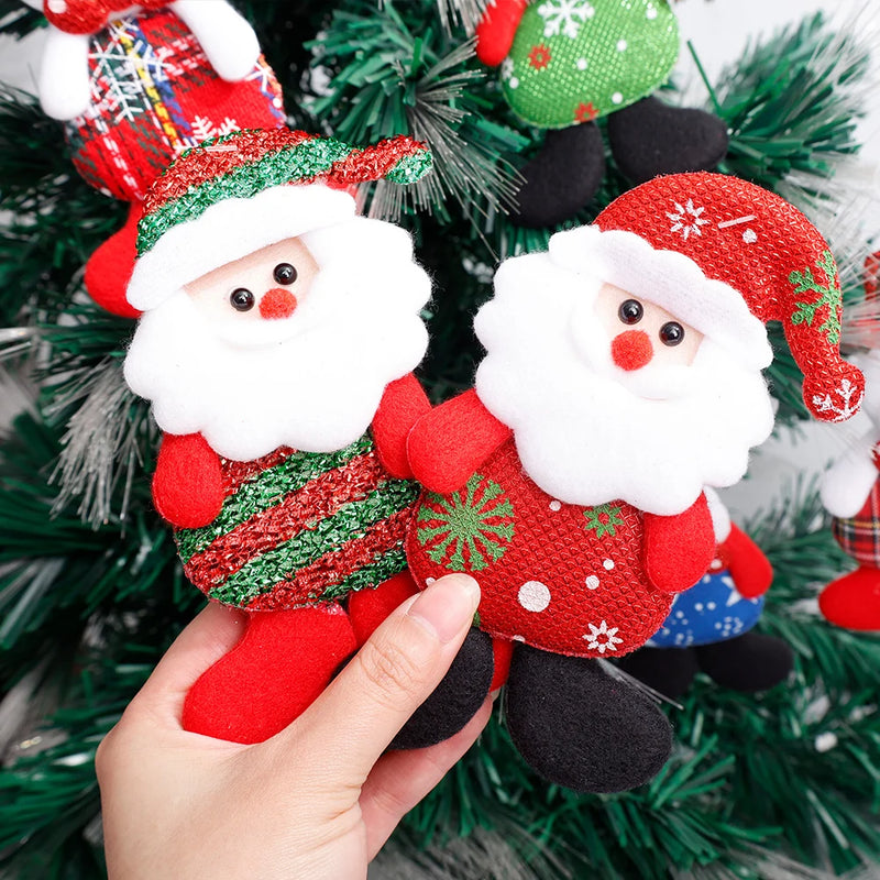 12/1Pcs Enfeites de Bonecos de Pelúcia de Natal Papai Noel Boneco de Neve Árvore de Natal Pingentes Pendurados Casa Natal Ano Novo Decorações de Festa Presentes