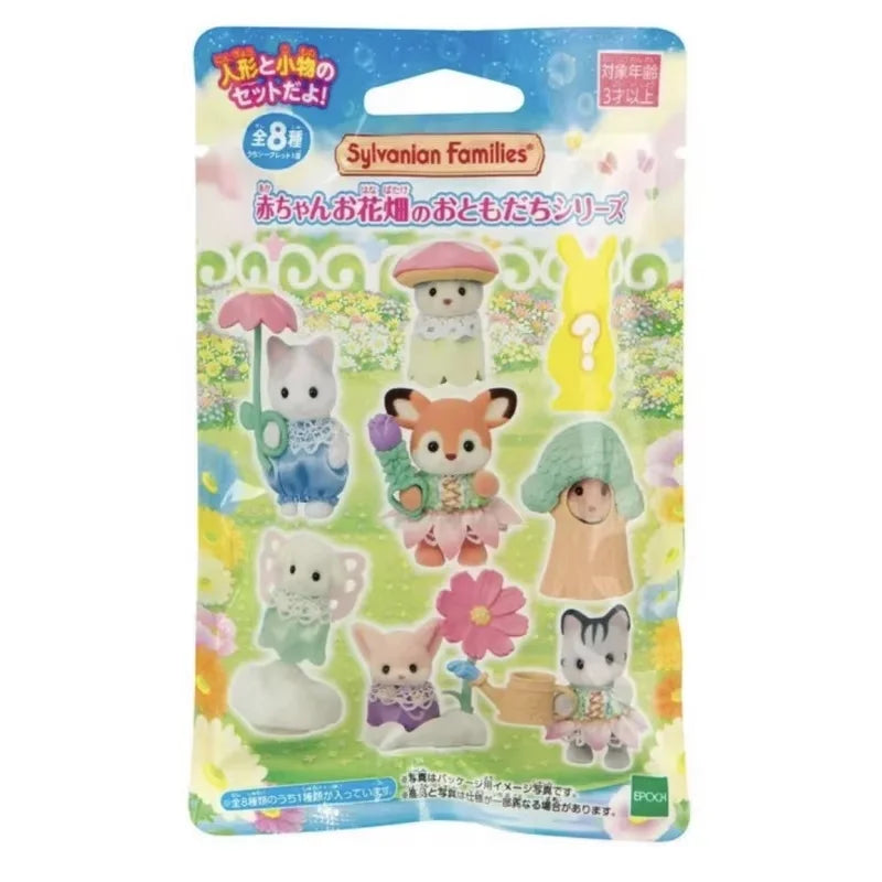 ORIGINAL Sylvanian Famílias Anime Bebê Mini Figura Vestir-se Bolo Floresta Sorte Bonito Presentes de Aniversário Para Crianças Brinquedos