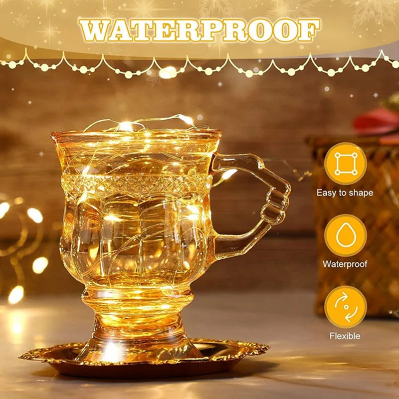 20 Pacotes de Luzes de Fadas de Corda Fio de Cobre Prata Com Bateria Inclusa
