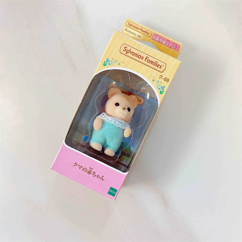 Famílias Sylvanian japonesas figuras de anime fofo gato persa amor rato trigêmeo bebê mini boneca menina brinquedos ternurinas figura bonecas