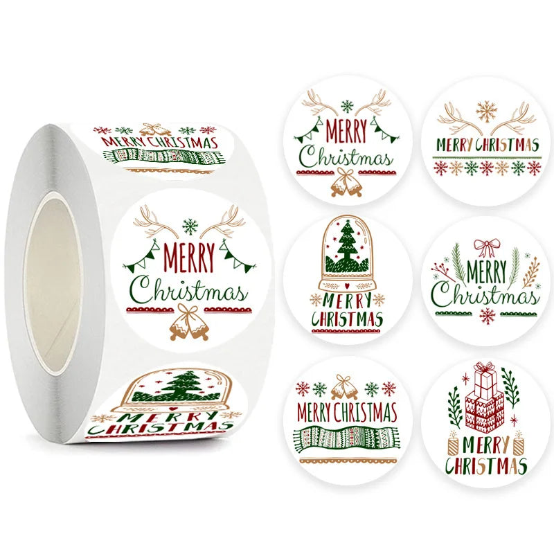 Adesivos de presente de Natal adesivos decorativos adesivos de vedação Recompensa de Feliz Natal