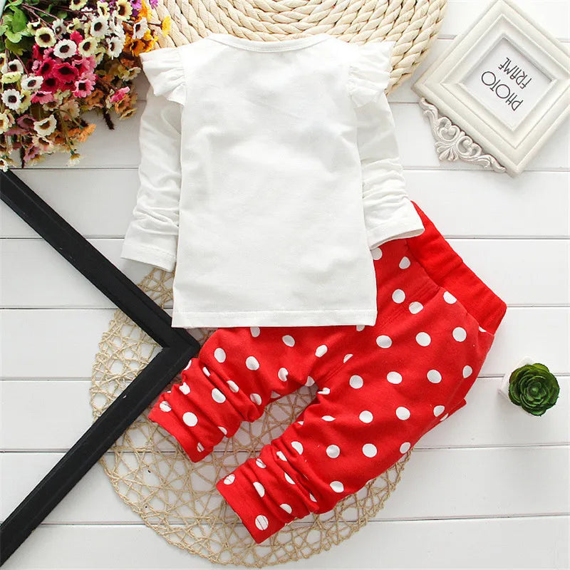 Conjunto de roupas com 2 peças para bebês meninas