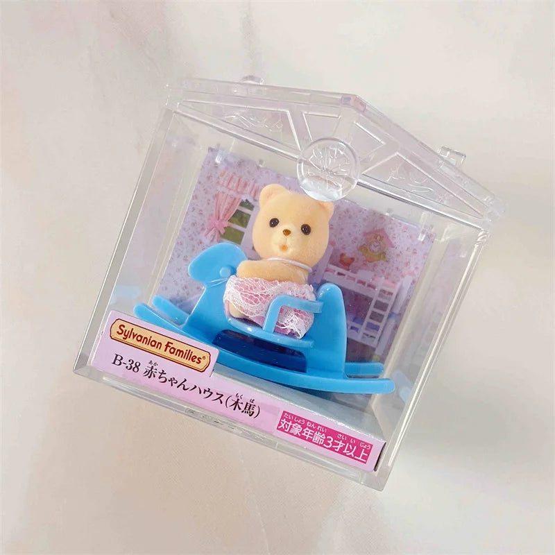 Famílias Sylvanian japonesas figuras de anime fofo gato persa amor rato trigêmeo bebê mini boneca menina brinquedos ternurinas figura bonecas