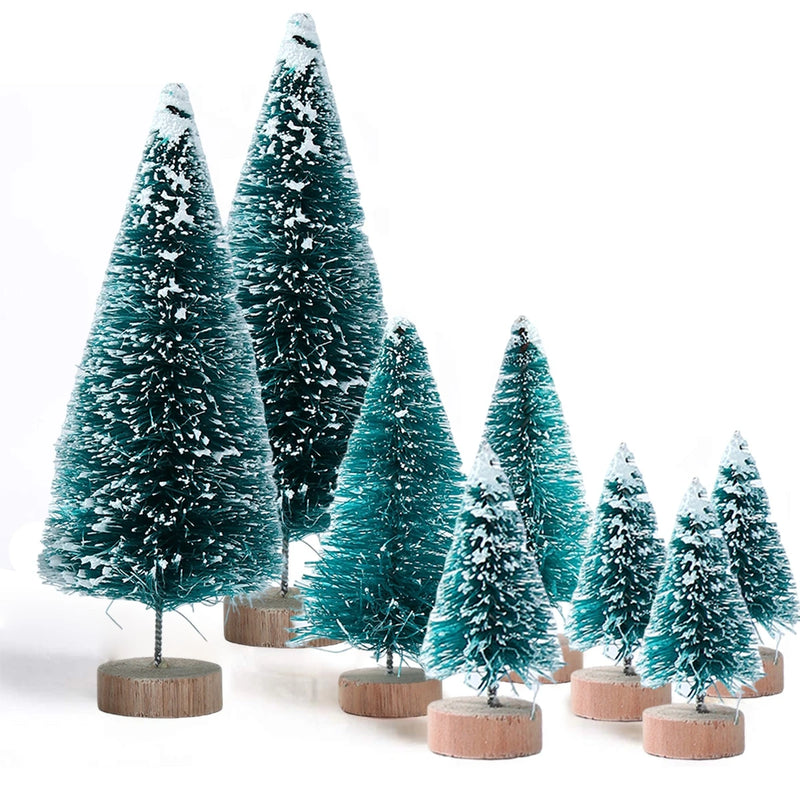 Mini Árvore de Natal de MadeirArtificial Azul Verde Branco Dourado Torre Pinho Pequeno Sisal Árvore de Natal Enfeite de Mesa