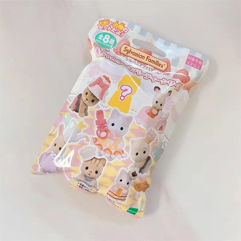 Famílias Sylvanian japonesas figuras de anime fofo gato persa amor rato trigêmeo bebê mini boneca menina brinquedos ternurinas figura bonecas