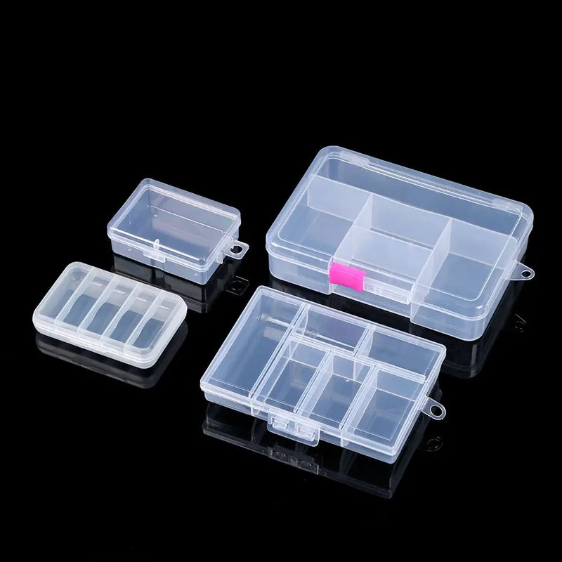 Multi Styles Small Square Clear Plastic Storage Box For Jewelry Diamond Embroidery Craft Bead Pill Home Storage Organization