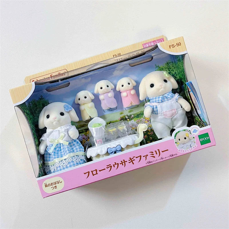 Famílias Sylvanian japonesas figuras de anime fofo gato persa amor rato trigêmeo bebê mini boneca menina brinquedos ternurinas figura bonecas